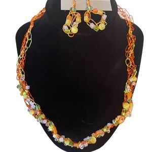 Handmade unique fall colors necklace